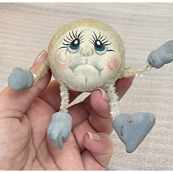 Lot of 6 VTG Anthropomorphic Snowball Head Shelf Sitters Painted Faces - Picture 6 of 12